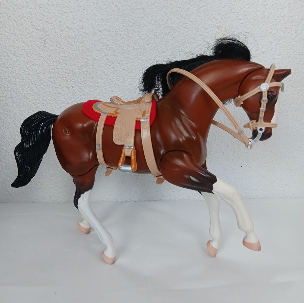 Empire Industries Brown Toy Horse w/ Saddle & Bridle Neighs Gallops Vintage